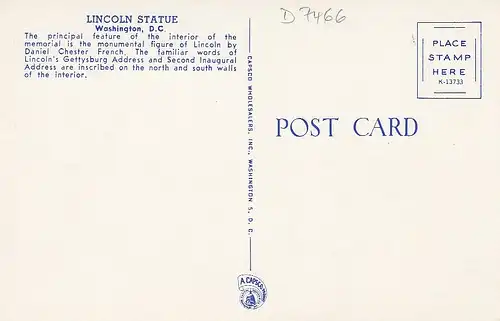 Washington D.C. Lincoln Statue ngl D7466