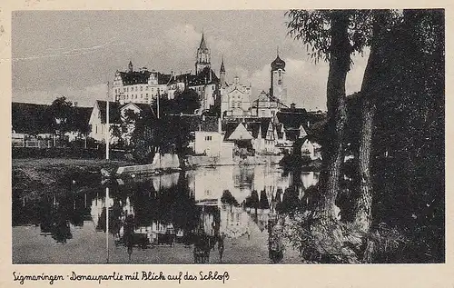 Sigmaringen Donau-Partie mit Schloss gl1943 D6813