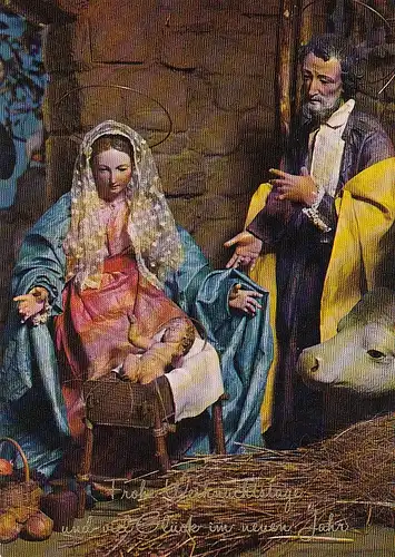 Weihnacht-u. Neujahr-Gruß Die heilige Familie gl1970 D7011