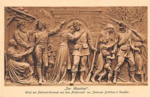 Niederwald Nationaldenkmal Relief "Der Abschied" v. J. Schilling ngl 153.993