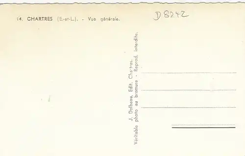 Chartre (Eure-et-Loir) Vue générale ngl D8242