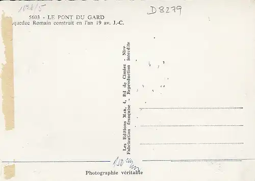 Le Pont du Gard (Gard), Aqueduc Romain ngl D8279