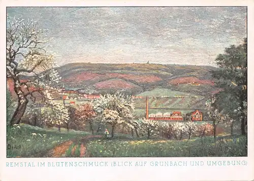 Remstal im Blütenschmuck (Blick auf Grunbach und Umgebung) ngl 157.213