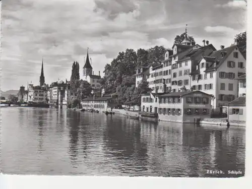 Zürich Schipfe Täuber Kinderwagen Blick auf Ufer gl1957 222.764