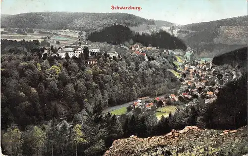 Schwarzburg Thür.Wald Blick aufs Schloss gl1911 153.788