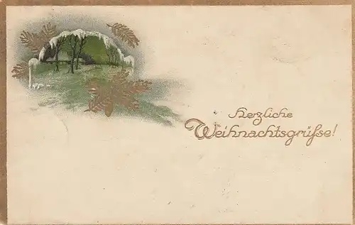 Weihnacht-Wünsche ländliches Idyll gl1917 E0357