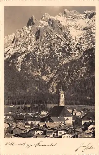 Mittenwald gegen Karwendelgebirge gl1935 155.266