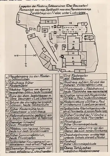 Hirsau Schwarzwald Lageplan Kloster- u.Schloßruine ngl D6609