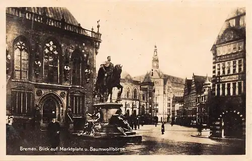 Bremen - Blick auf Marktplatz und Baumwollbörse gl1928 159.088