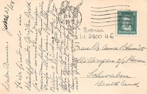 Bremen - Blick auf Marktplatz und Baumwollbörse gl1928 159.088