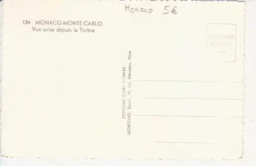 Monaco: Monte Carlo, Vue prise depuis la Turbie ngl 222.104