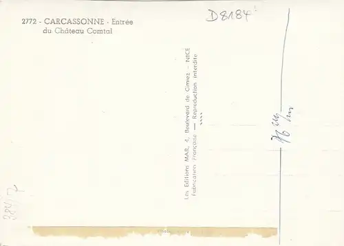 Carcassonne (Aude) Entrée du Châteu Comtal ngl D8184