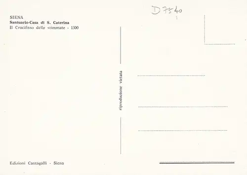 Siena S.Caterina Il Crocifisso della stimmate ngl D7540