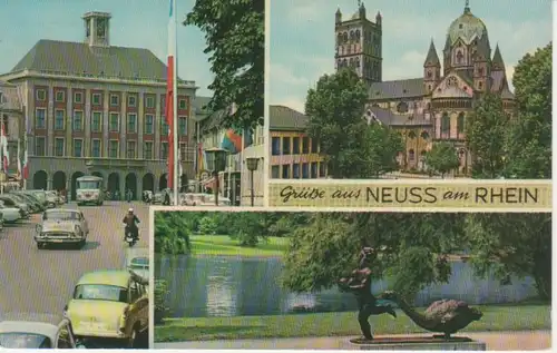 Neuss Rathaus Quirinius-Münster Eierdieb-Plastik im Park ngl 223.223