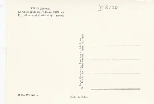 Reims (Marne) La Cathédrale Notre-Dame Portail central Detail ngl D8260