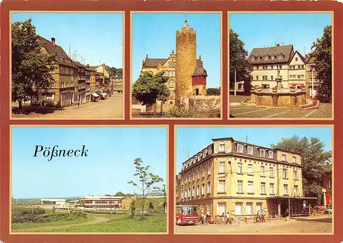 Pößneck - Schuhgasse, Weißer Turm, Markt, Ost, Hotel Posthirsch ngl 152.245