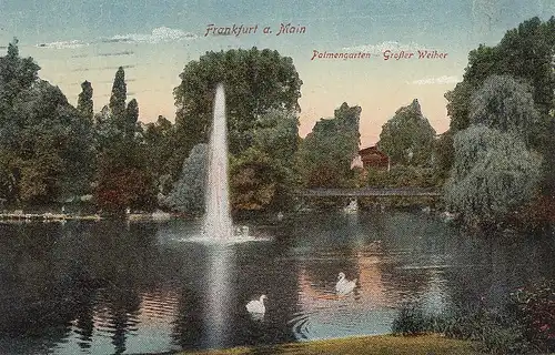 Frankfurt a.M. Palmengarten, Großer Weiher gl1920 D8854