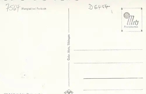 Murgtal mit Forbach ngl D6454