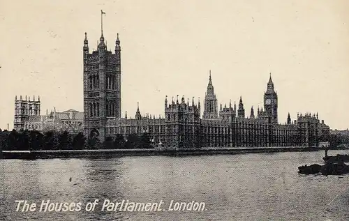 London Houses of Pariament and the River Thames gl1913 D8389