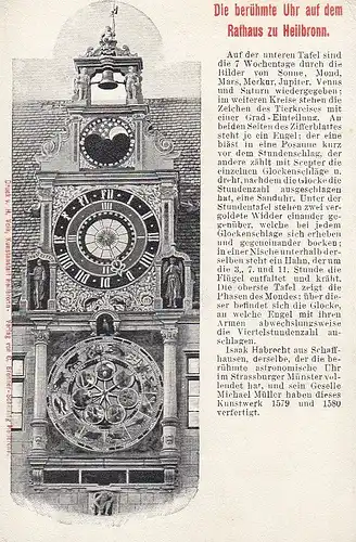 Heilbronn a.N. Die berühmte Uhr am Rathaus ngl E0564
