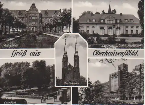 Oberhausen Schloß Amtsgericht Marienkirche Grillo-Park Rathaus gl1964 222.612