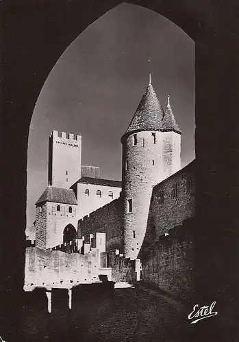 Carcassonne (Aude) L'Avent-Porte de l'Aude et la Tour de la Justice ngl D8180