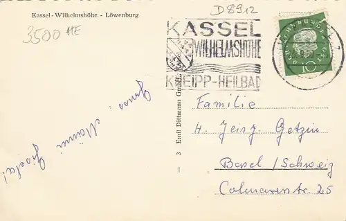 Kassel-Wilhelmshöhe, Löwenburg gl1960 D8912