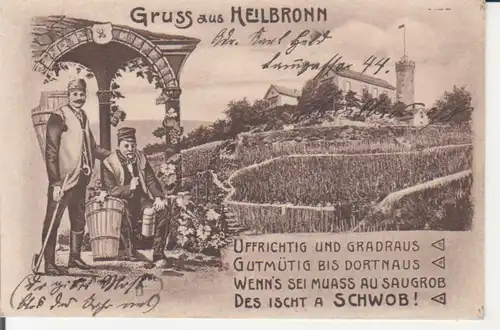 Heilbronn a.N. Weinbauern DES ISCHT A SCHWOB gl1913 223.991