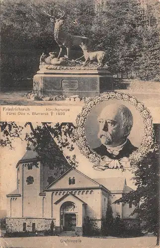 Friedrichsruh Gruftkapelle Hirschgruppe Fürst v. Bismarck gl1922 159.376