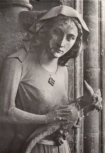 Reims (Marne) La Cathédrale Notre-Dame, Statue du Croisillon Nord. Eve ngl D8267