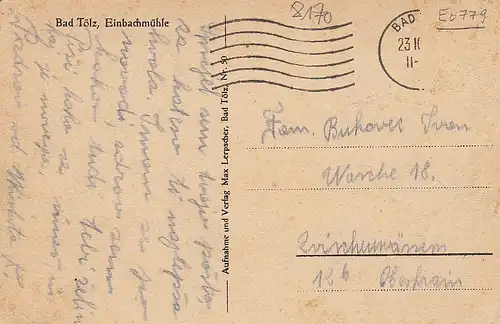 Bad Tölz, Einbachmühle glum 1930? E0779