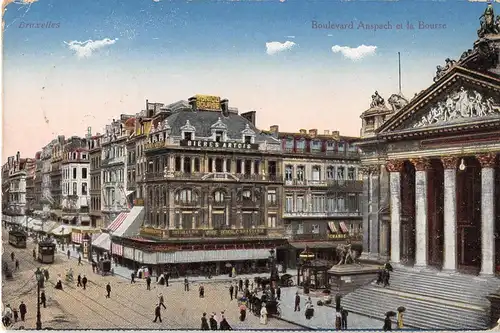 Bruxelles - Boulevard Anspach und die Börse feldpgl1917 153.867