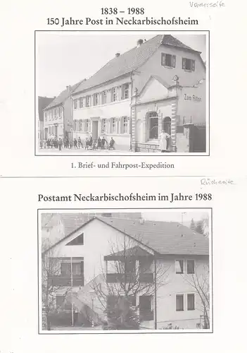 Neckarbischofsheim 150 Jahre Postamt Faltkarte Sonderstempel gl1988 D8661