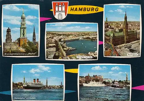 Hamburg, Mehrbildkarte glum 1960? D9142