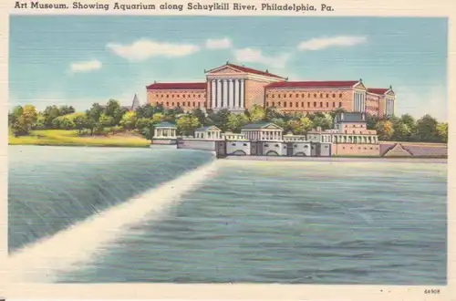Philadelphia, Pa. Art Museum Showing Aquarium along Schuylkill River ngl 223.207