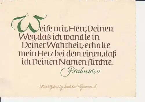 Religion: Geburtstagsgruß mit Psalm 86,11 ngl 222.613
