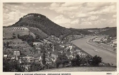 Sächs.Schweiz, Königstein Stadt und Festung gl1935 E1031