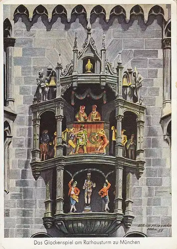 München, Rathausturm mit Glockenspiel gl1953 D8841