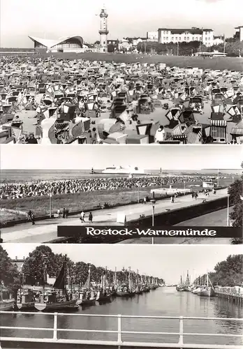 Rostock - Blick zum Leuchtturm u. "Teepott", Promenade, Alter Strom ngl 158.112