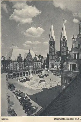 Bremen Marktplatz Rathaus und Dom gl1956 D7919