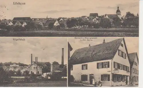 Löchgau Nagelfabrik Bäckerei Panorama gl1924 223.807