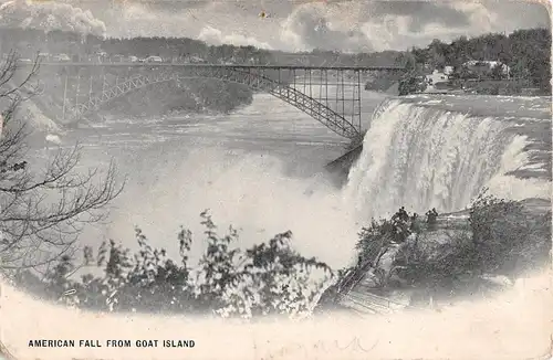American Fall From Goat Island Niagara Falls Steel Arch Bridge gl1904 153.756