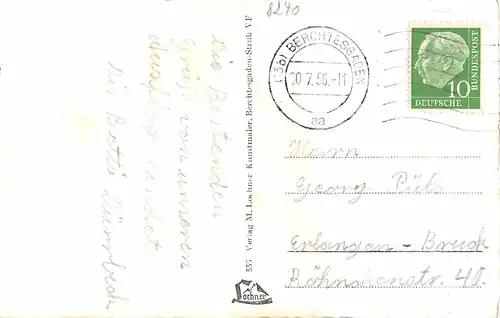 Jennerbahn mit Watzmann Steinernem Meer u. Königssee gl1956 153.558