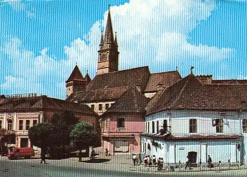 RO Medias Platz mit Kirche gl1989 D8979