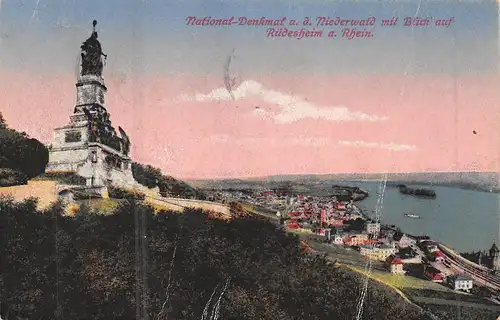 Rüdesheim am Rhein mit Nationaldenkmal gl1932 159.636