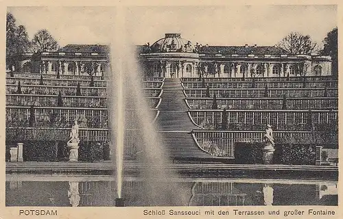 Potsdam - Schloss Sanssouci mit Terrassen Und großer Fontaine gl1936 E0213