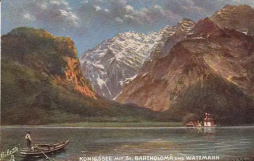 Königssee mit St. Bartholomä und Watzmann ngl D9116