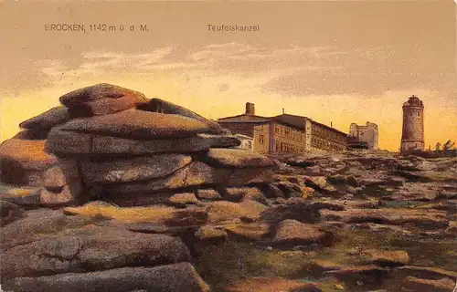 Brocken (Harz) Brockenhaus und Teufelskanzel gl1917 158.406