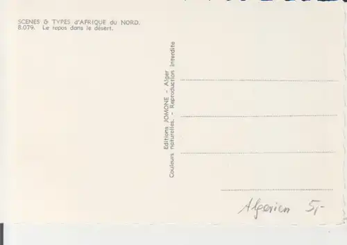 Algerien: Scène d'Afrique - Le repos dans le désert sur les chameaux ngl 223.561