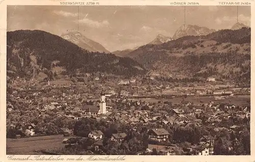 Garmisch-Partenkirchen von der Maximilianshöhe gl1930 154.800